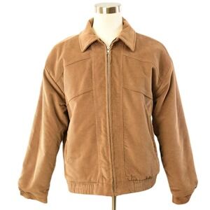 70s Vintage Mens XL Combed Corduroy Western Coat Sherpa Lined Bomber Jacket Work